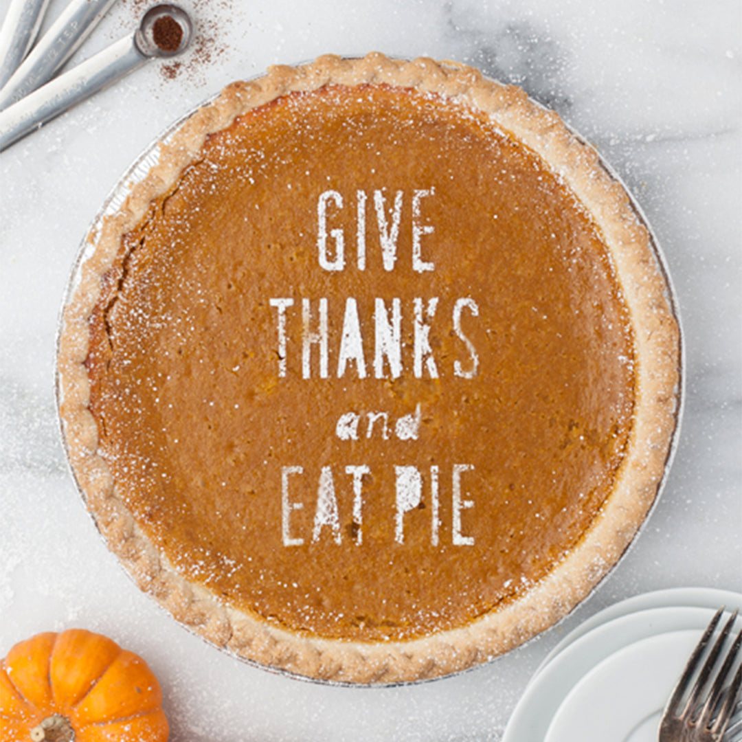 Give Thanks and Eat Pie Stencil, SVG &amp; PDF Template