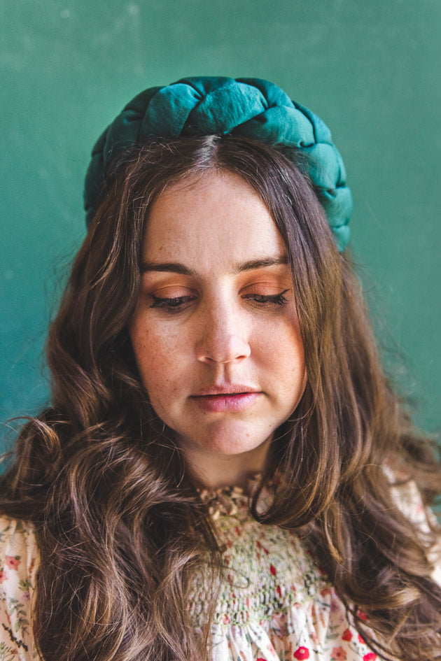 Burnt Orange Braided Puff Headband