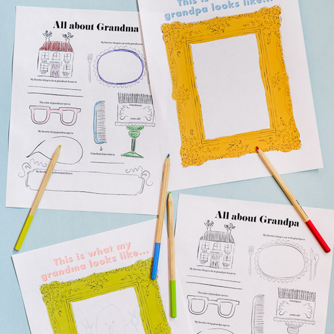 printable questionnaire coloring page to get to know your grandparents for family history