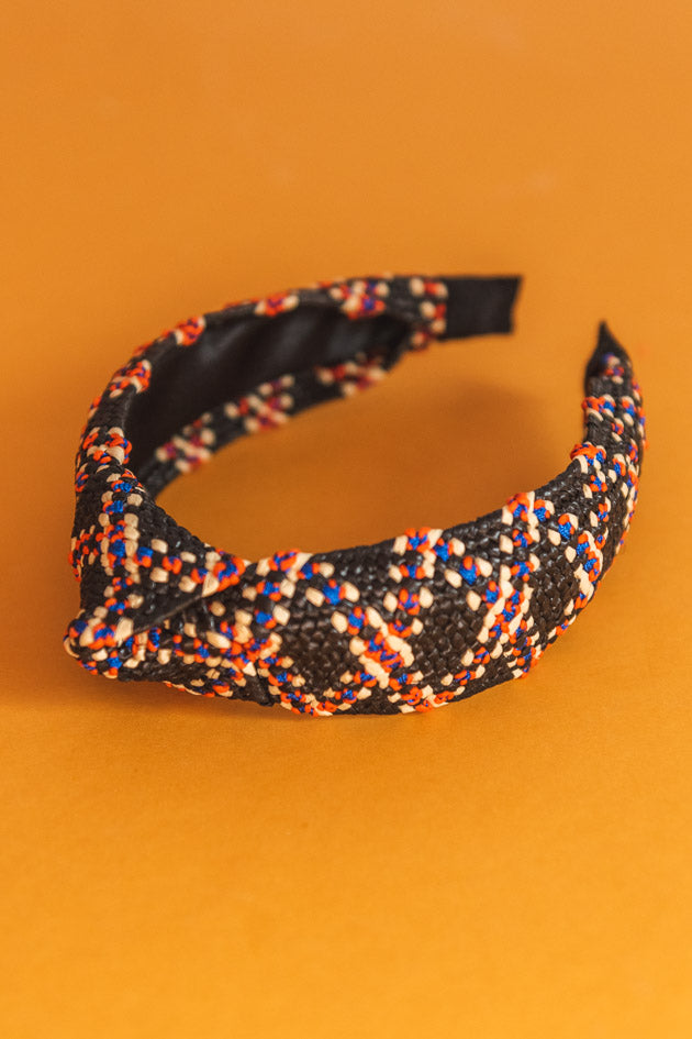 Black Diamond Woven Knot Headband