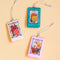 Flower seed packet ornaments. There are Marigold, Hollyhocks and Pansy seeds.