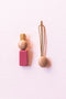 Tan & Pink hair pin and clip with gold accents. Round bobble clip and pin that can be put in your hair to accessorize your outfit.