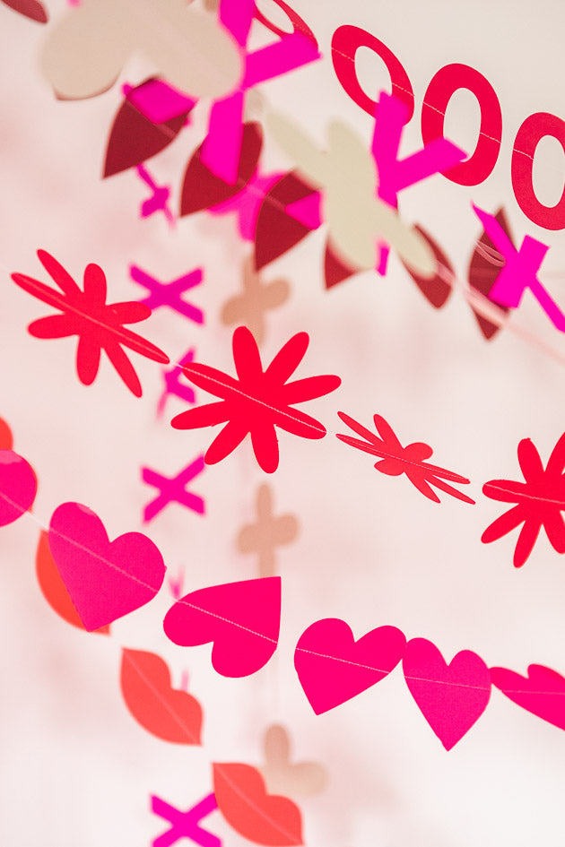 Valentine Garland, SVG &amp; PDF Template