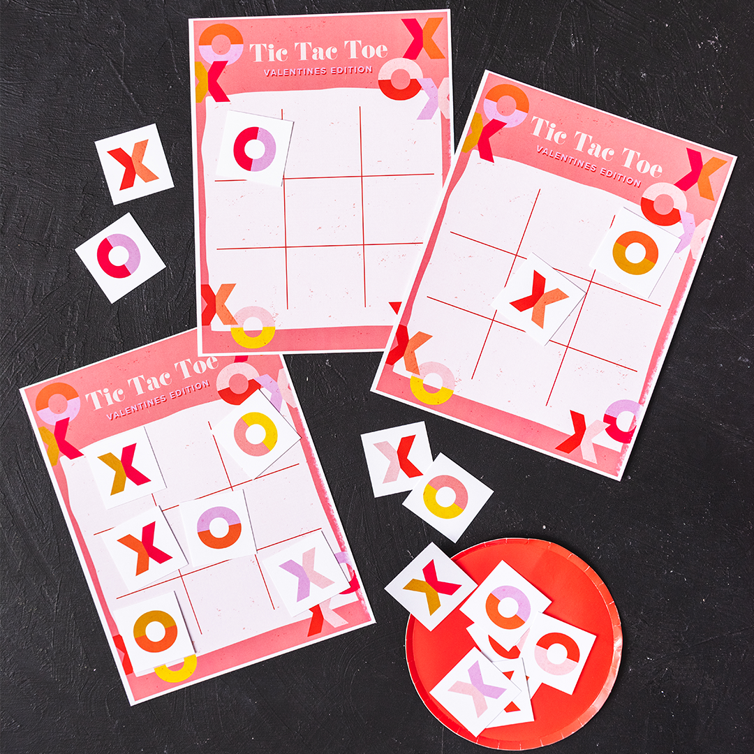 Valentine's Day Tic-Tac-Toe, Printable PDF