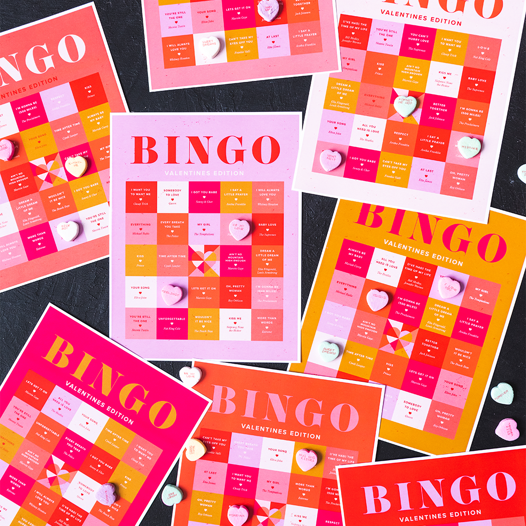 Valentine's Day Song Bingo, PDF Printable