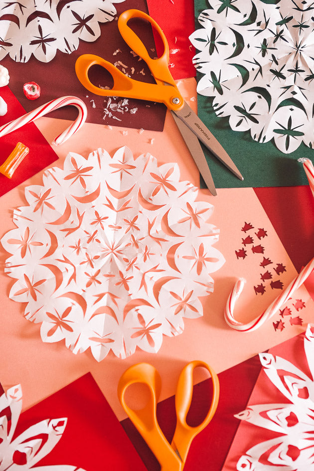 Paper Snowflakes, SVG &amp; PDF Template