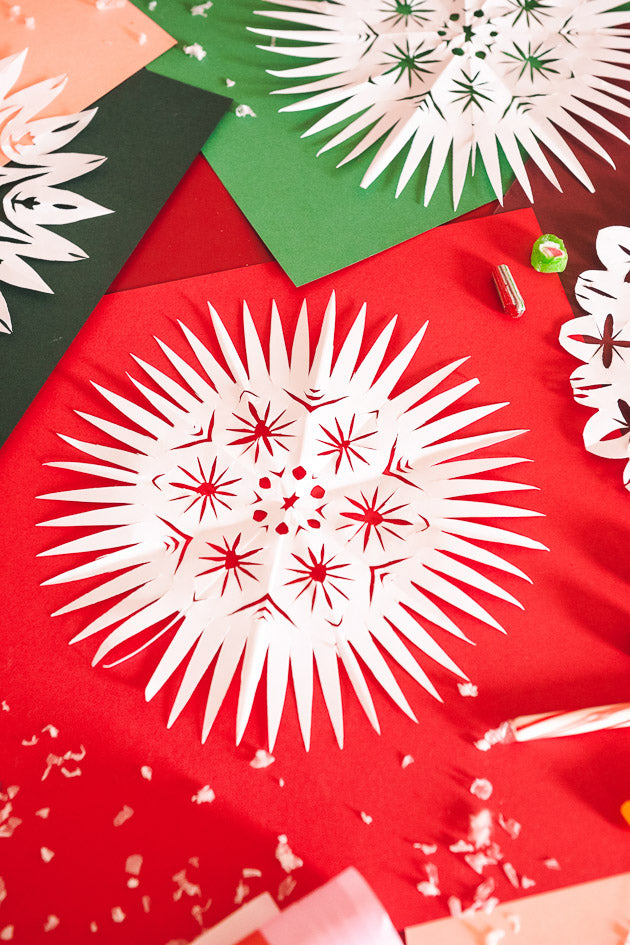 Paper Snowflakes, SVG &amp; PDF Template