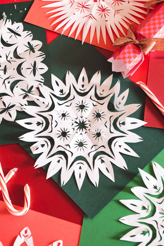 Paper Snowflakes, SVG &amp; PDF Template