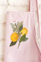 Pink Apron - Embroidered Lemon