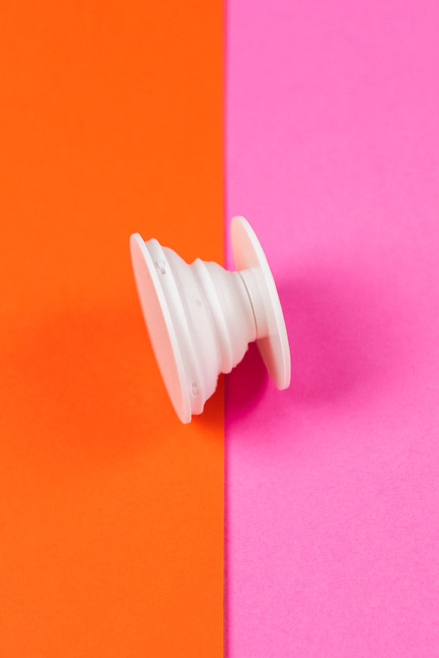 Round White Phone Stand Socket