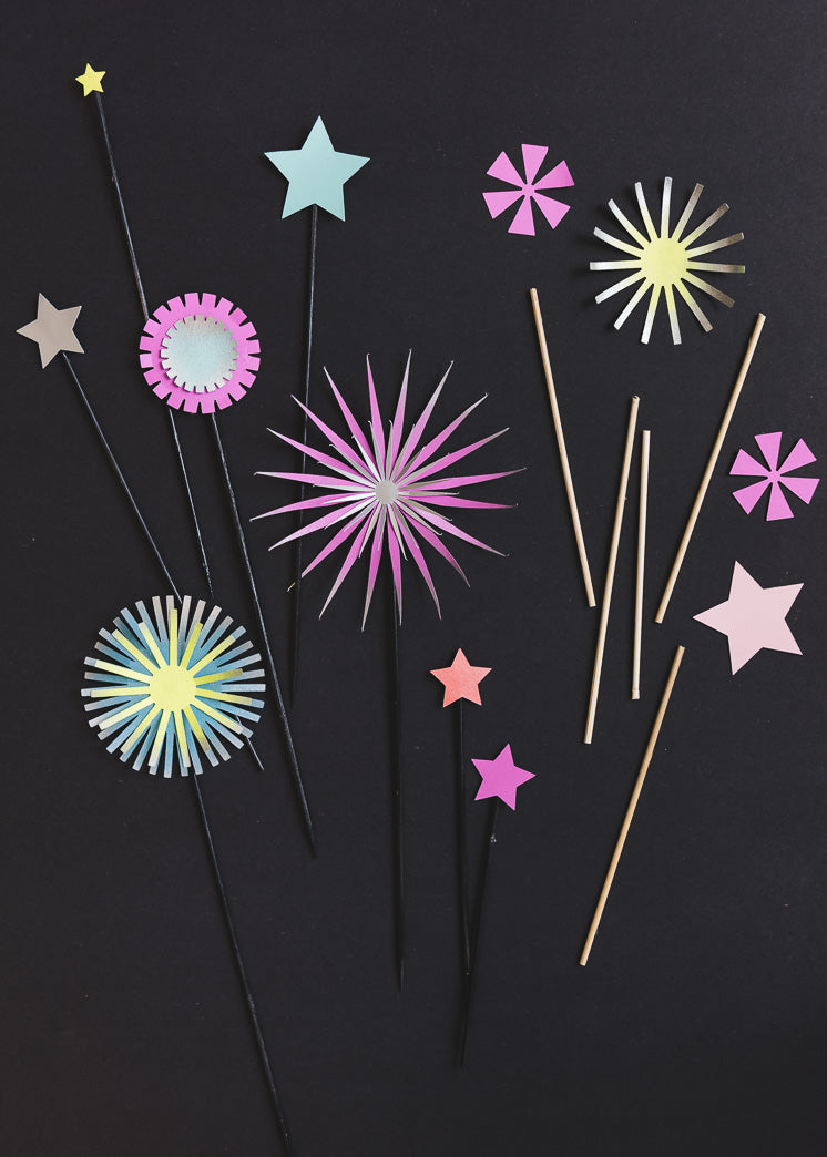 Paper Firework Cake Topper, SVG Template