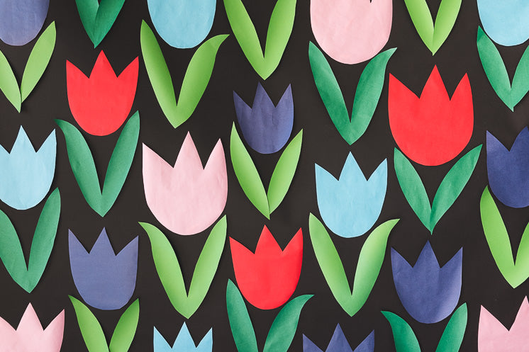 Paper Tulip Backdrop, PDF Template