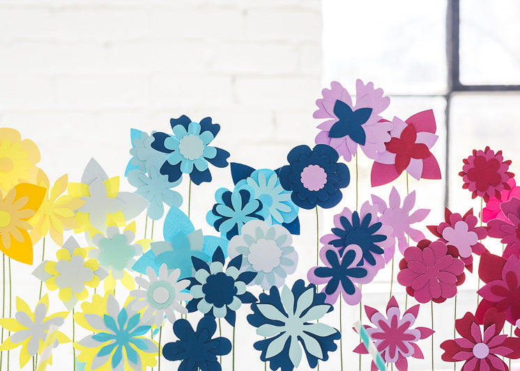 Rainbow Paper Flower Tablescape