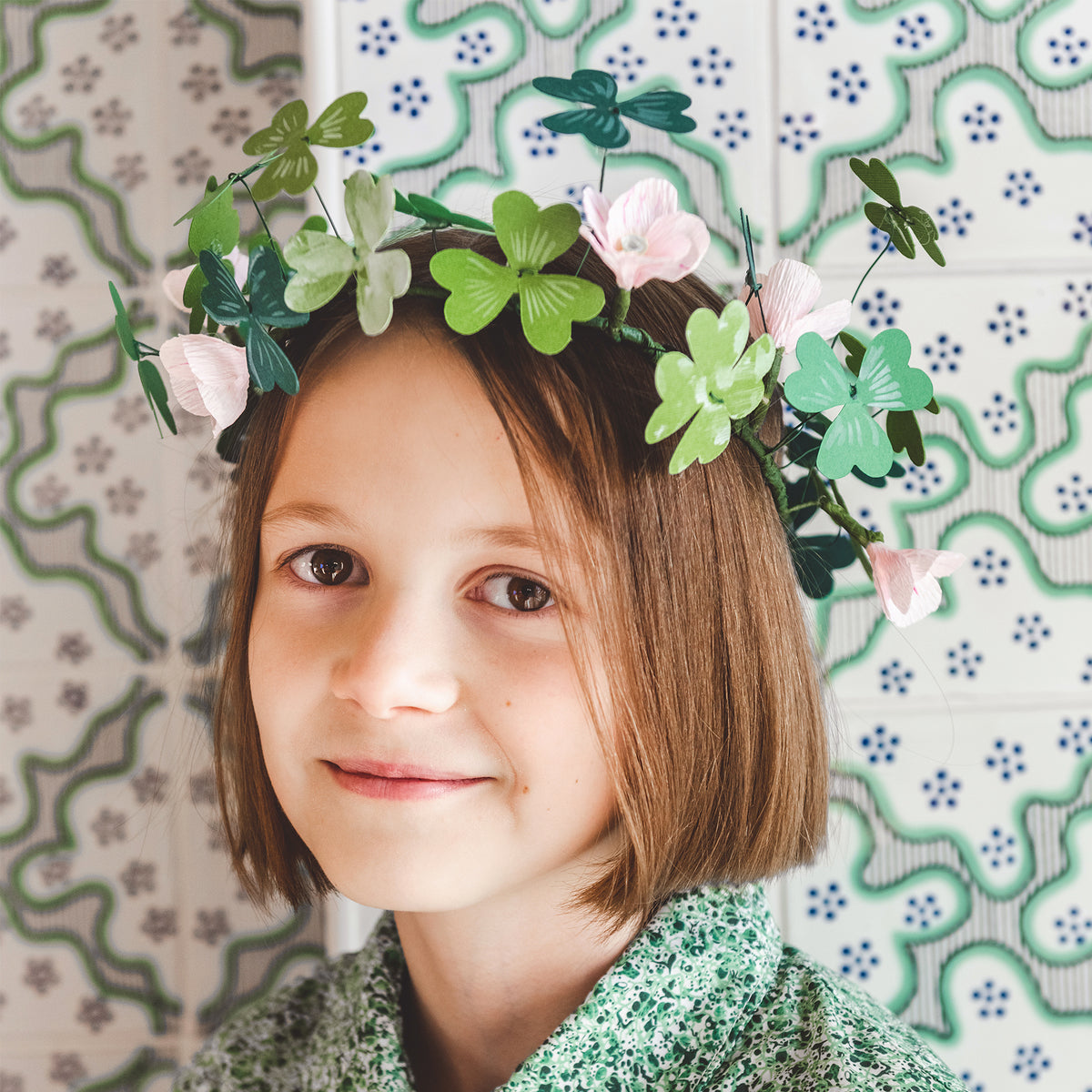 Shamrock Paper Flower Crown, SVG &amp; PDF Template