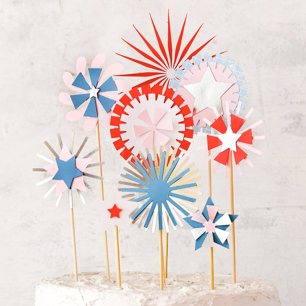 Paper Firework Cake Topper, SVG Template