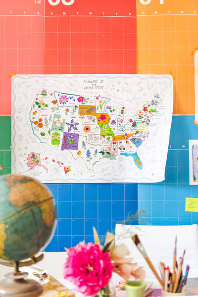 State Flower Map Coloring Page, PDF Printable – The House That Lars Built