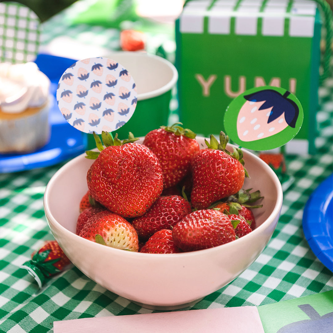 Summer strawberry party tablescape