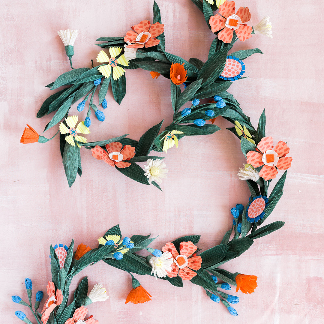 Summer Flower Garland, SVG &amp; PDF Template