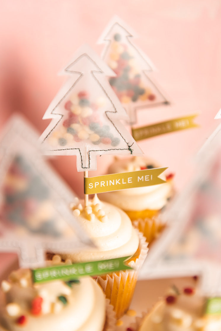 Sprinkle Me Christmas Tree Cupcake Toppers, PDF Template