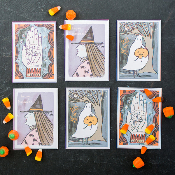 Trick or Treat Halloween Cards, PDF Printable