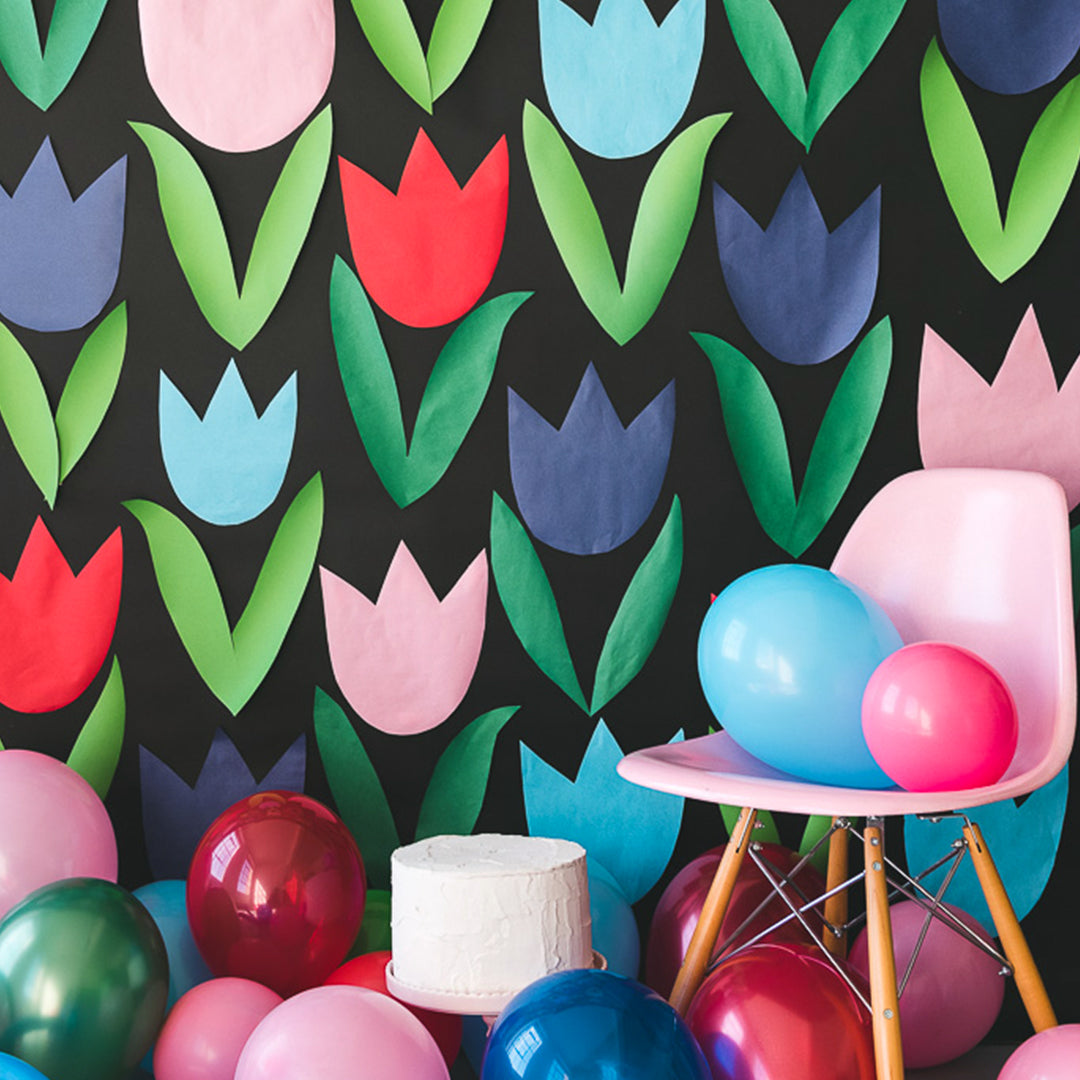 Paper Tulip Backdrop, PDF Template