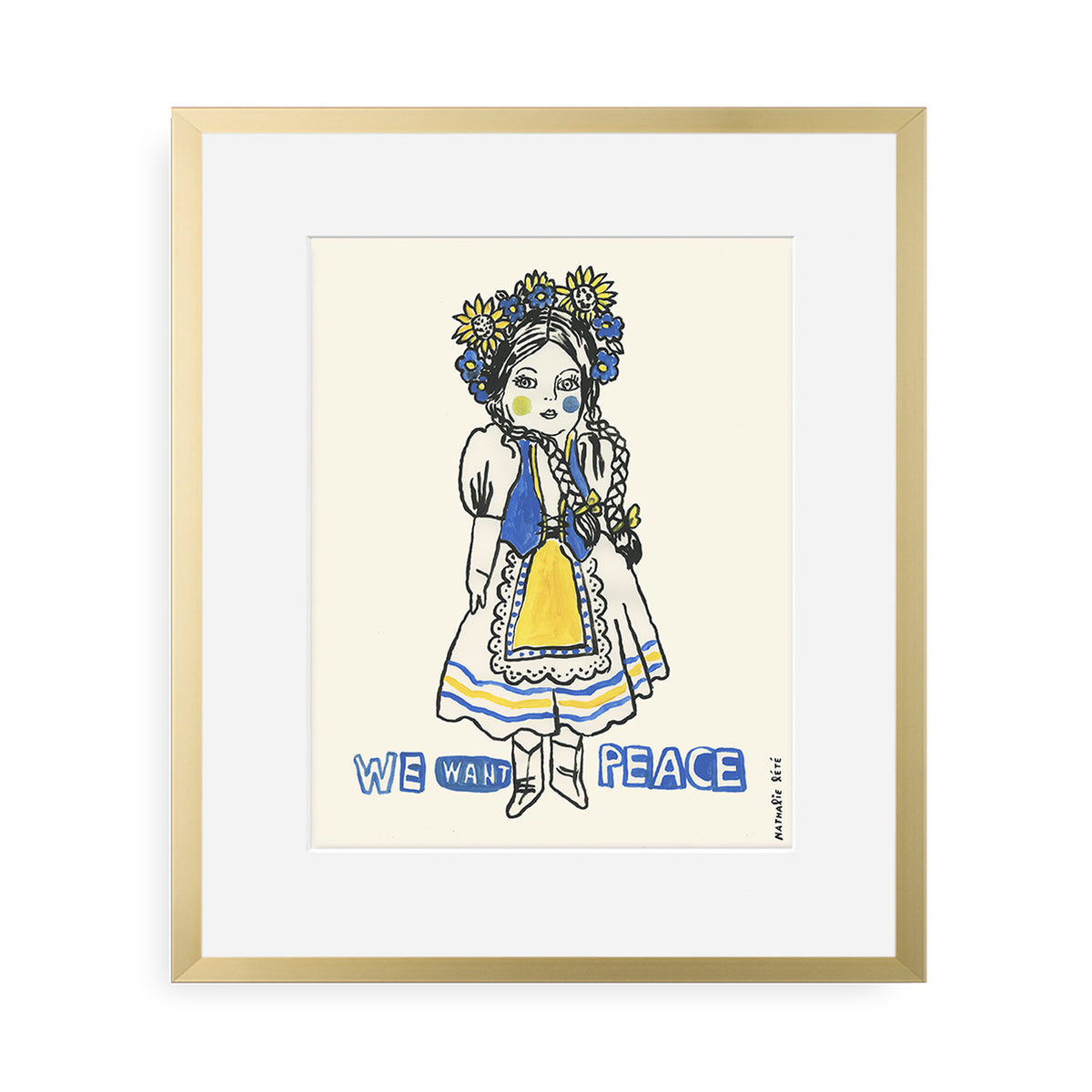 Ukrainian Girl, We Want Peace Print by Nathalie Lètè