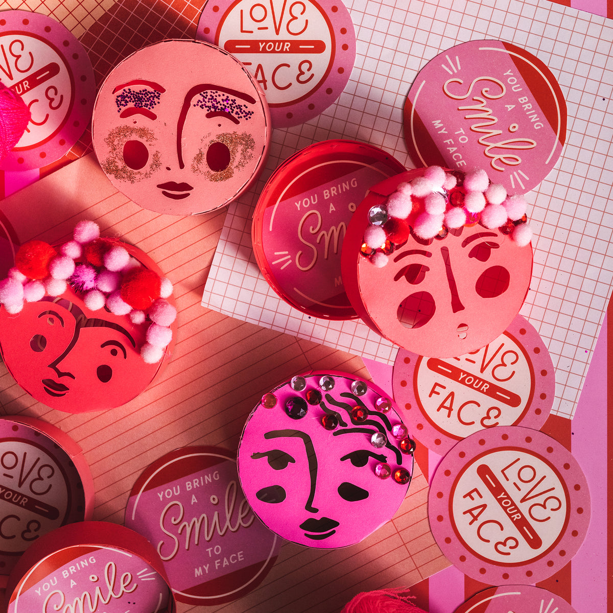 Valentine Face Boxes, SVG &amp; PDF Template