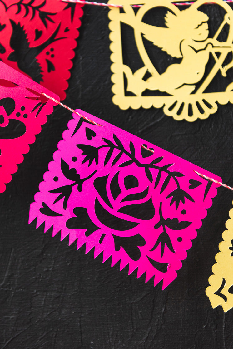 Valentine Papel Picado Streamers, SVG &amp; PDF Template
