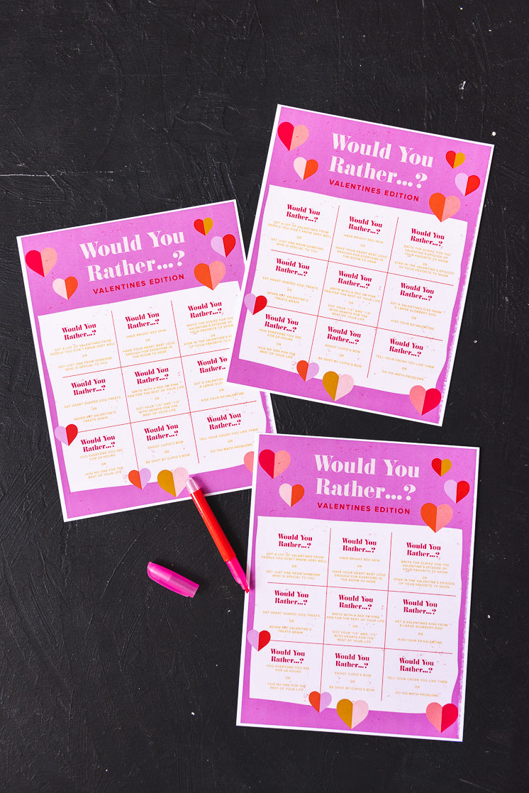 Valentine's Day Table Games, PDF Printable - The House That Lars Built