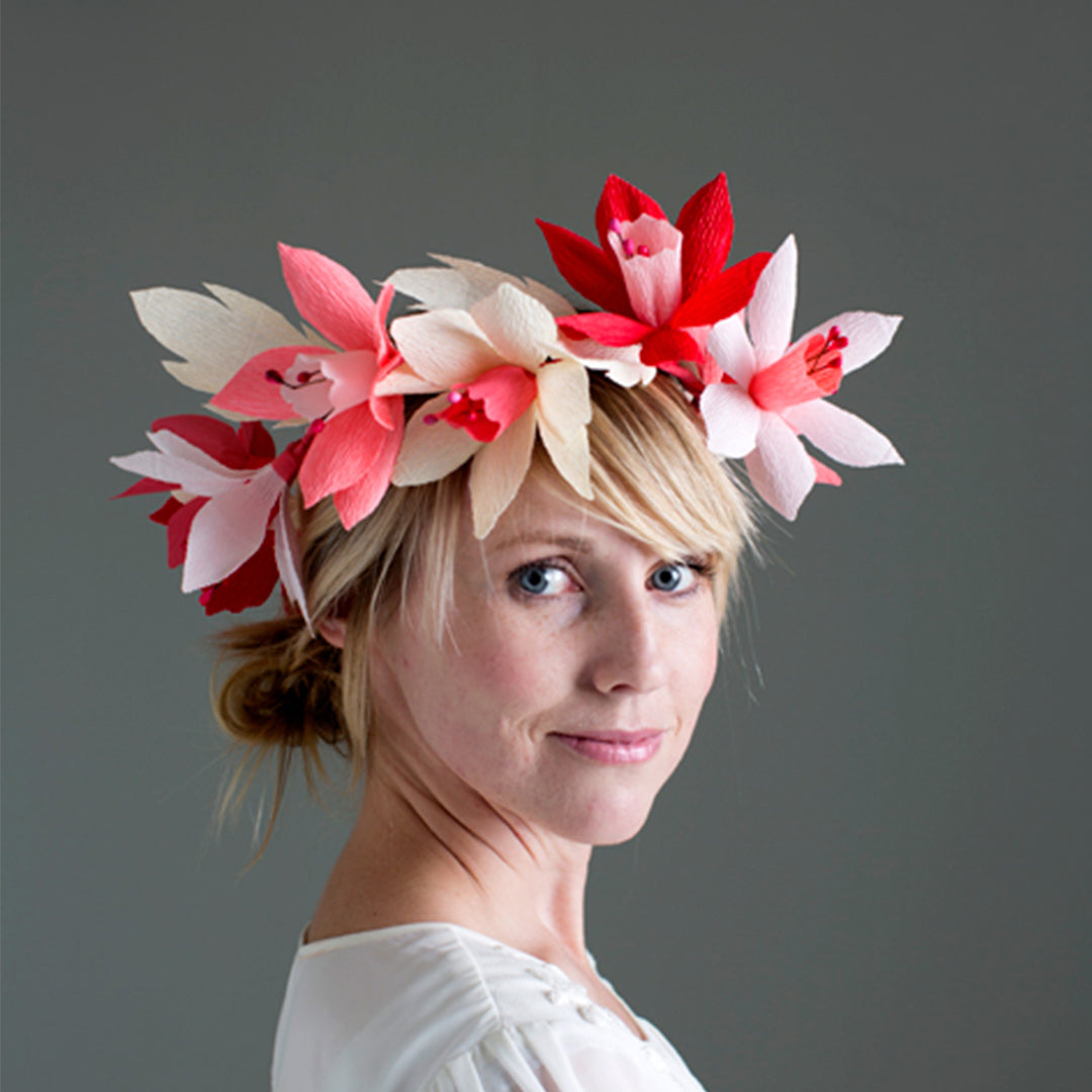 Valentine&#39;s Paper Daffodil Wreath, PDF Template