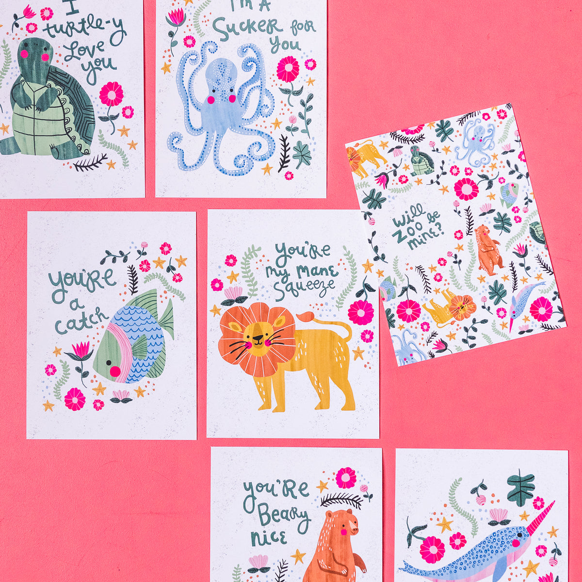 Zoo Valentines Set by Jessica Whittaker, PDF Printable