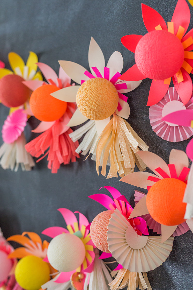 DIY Colorful Flower String Lights, SVG &amp; PDF Template