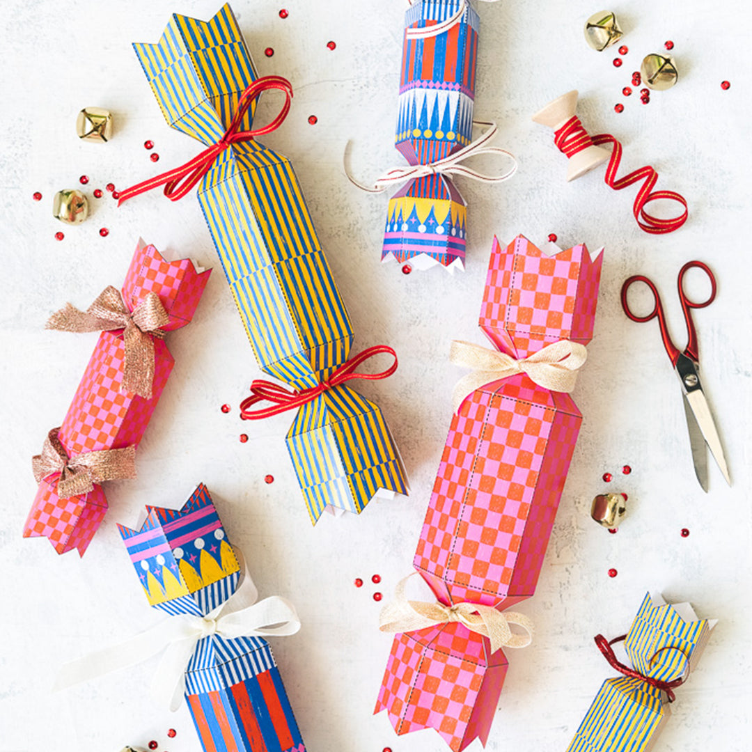 Patterned Christmas Poppers, PDF Printable