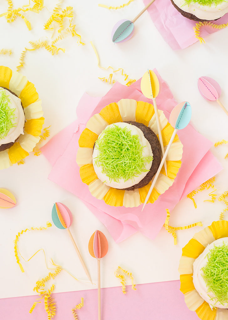 DIY Easter Egg Cupcake Toppers, SVG &amp; PDF Template