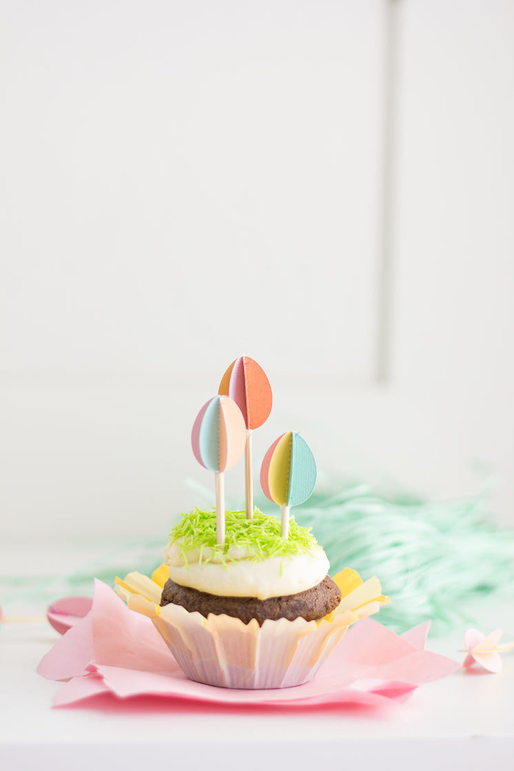 DIY Easter Egg Cupcake Toppers, SVG &amp; PDF Template