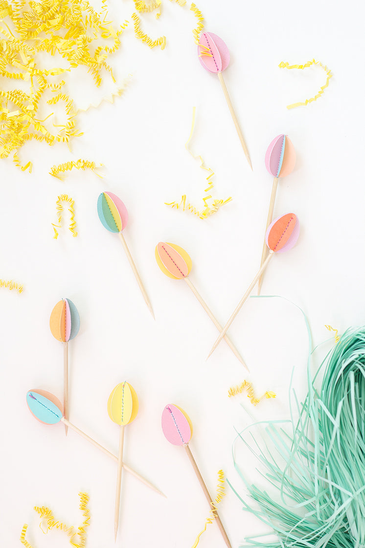 DIY Easter Egg Cupcake Toppers, SVG &amp; PDF Template