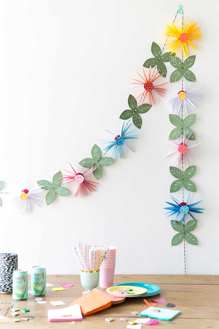 Paper Flower Garland Leaf, PDF Template