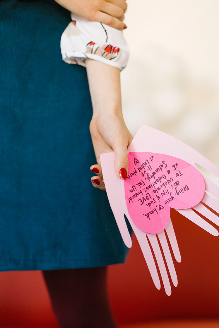 Hand Holding Heart Pop Up Card, PDF Template