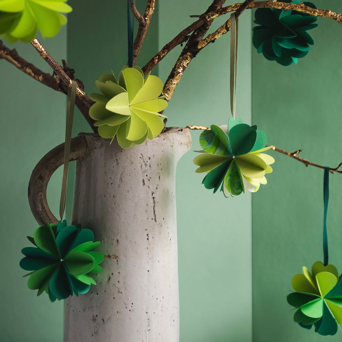 Paper Shamrock Decoration, SVG &amp; PDF Template