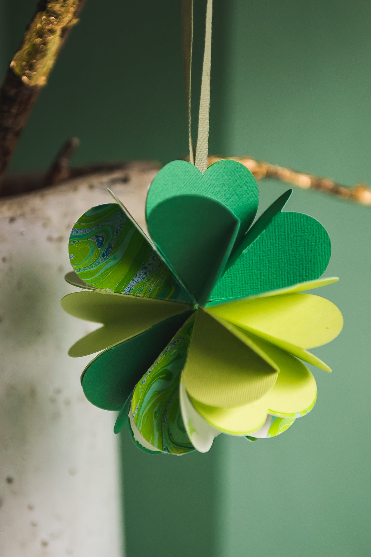 Paper Shamrock Decoration, SVG &amp; PDF Template