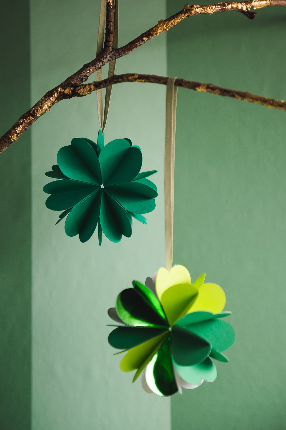 Paper Shamrock Decoration, SVG &amp; PDF Template