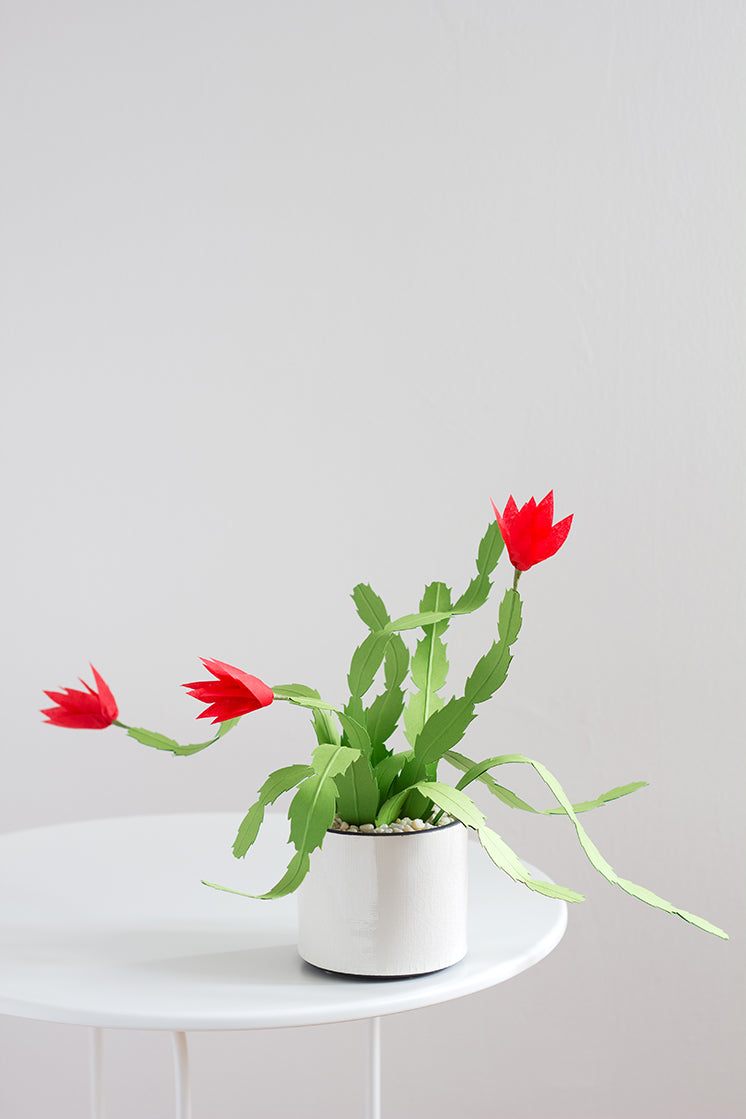 DIY Paper Christmas Cactus, PDF Template