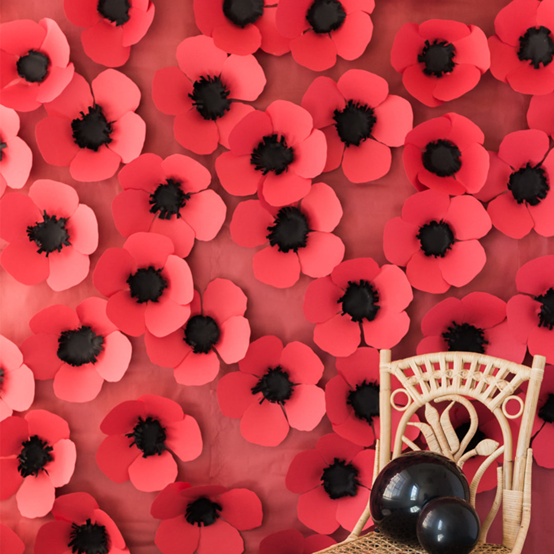 Paper Poppy Backdrop, PDF Templates