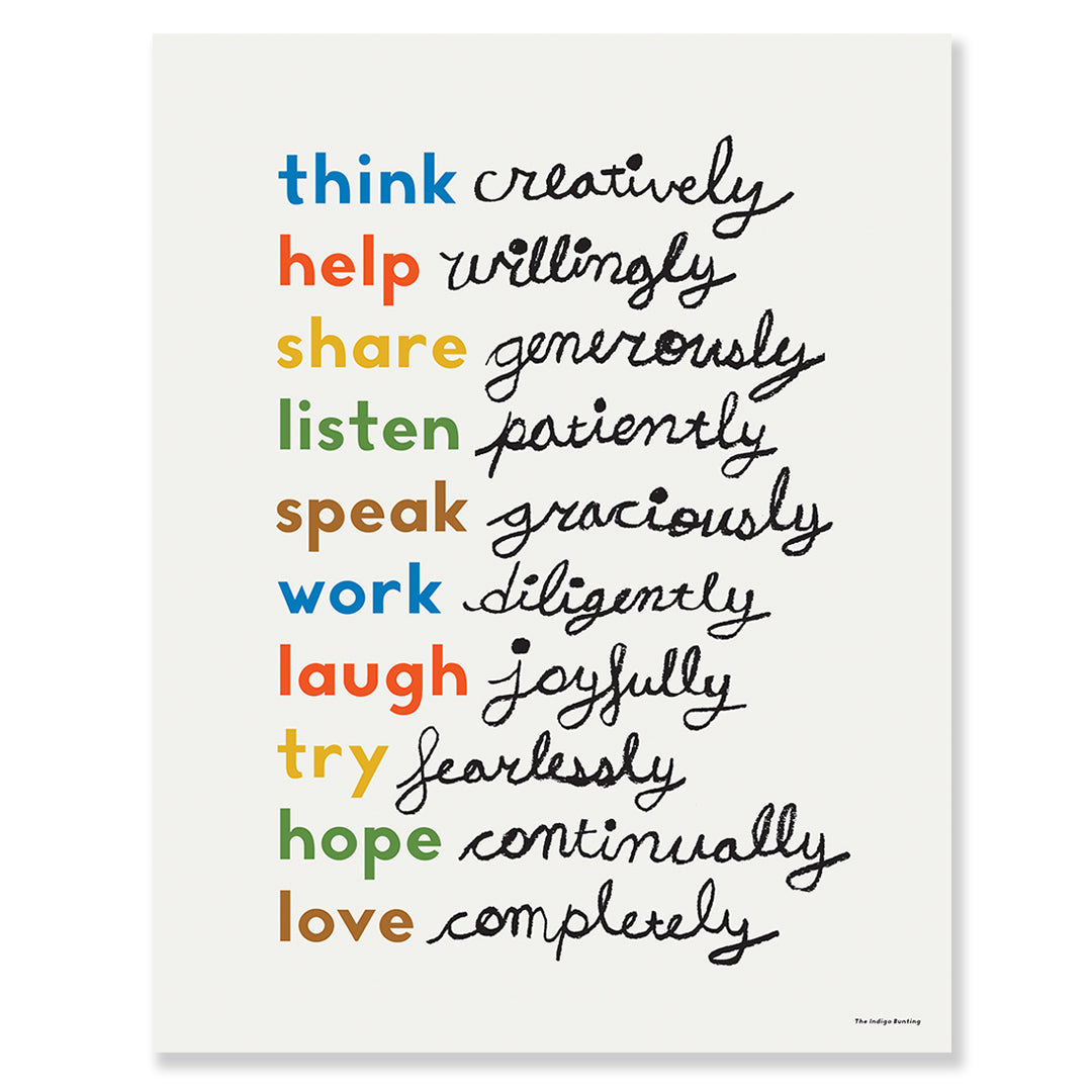 Simple Virtues Print (Ivory) by Erin Jang